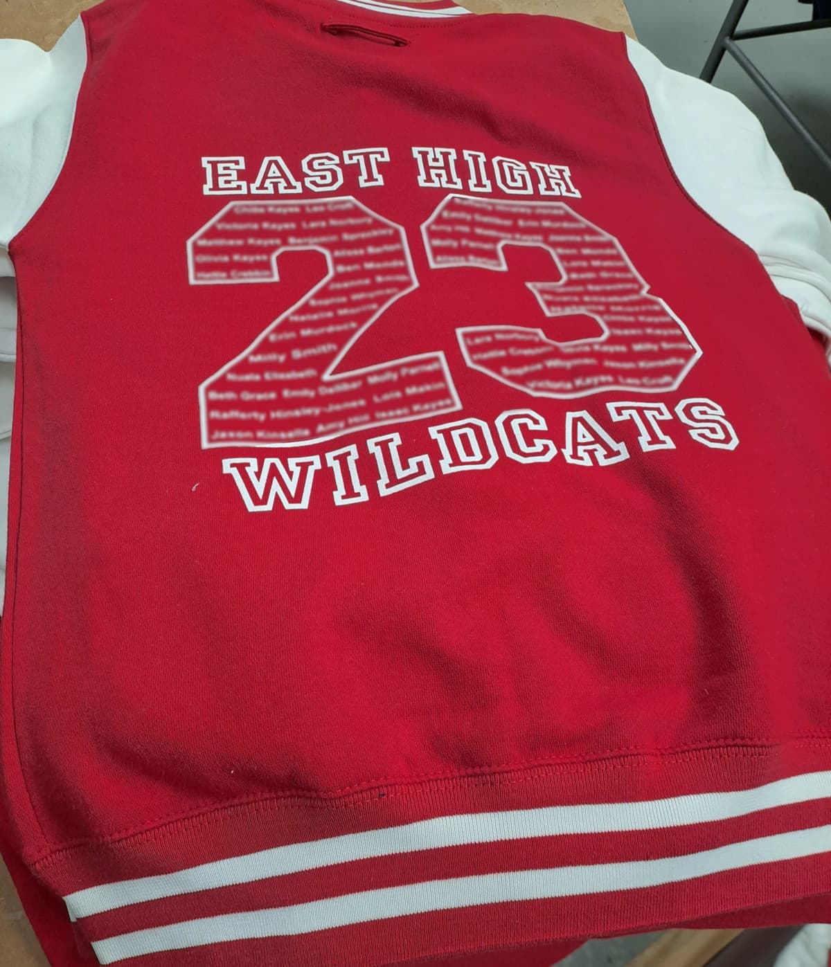 Red & White Varsity Jacket Leavers Hoodies Company